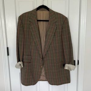 Vintage Brown Plaid Blazer